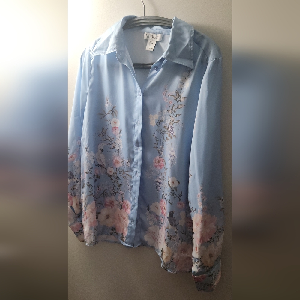 Rachel Zoe Light Blue Button-Up Shirt